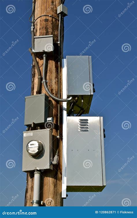 electrical box on pole|pole mounted electrical outlet box.